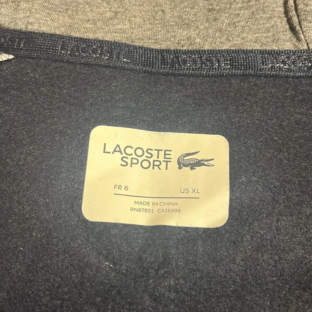 Lacoste Navy Blue Hoodie with White and Blue Accents - Picture 4 of 8